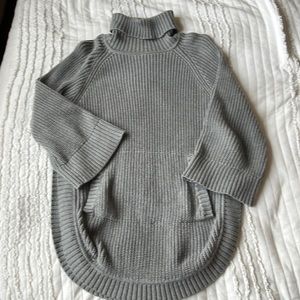 UGG Raelynn Grey Turtleneck Sweater Poncho Wool Blend Kangaroo Pocket XS